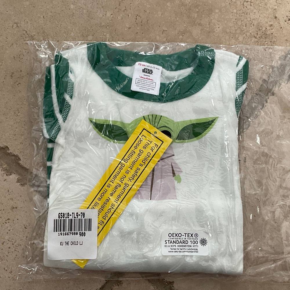 NWT Hanna Andersson Star Wars Size 70 The Child Grogu Baby Pajamas Organic 6-12m - Picture 2 of 6